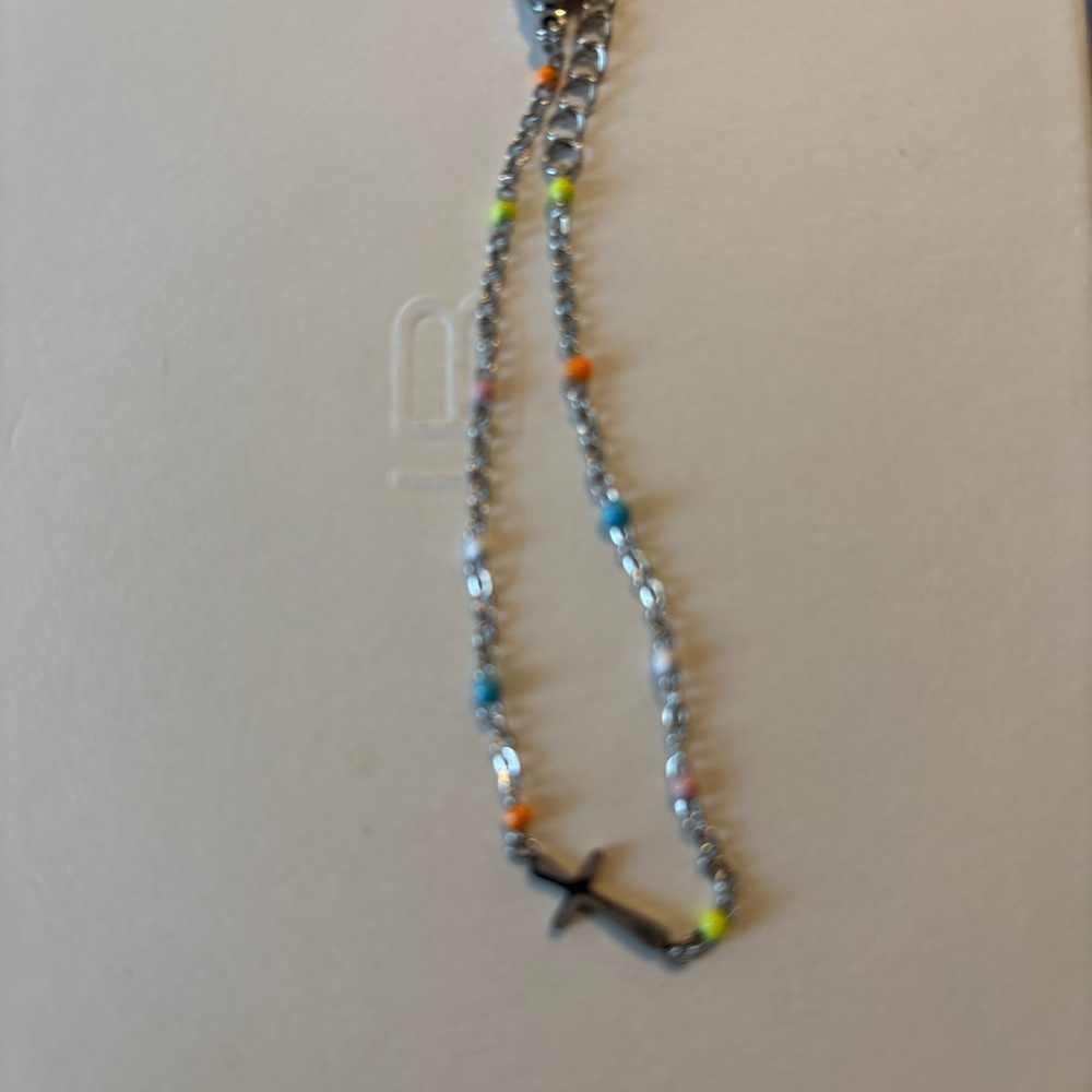 Colorful Beaded adjustable stainless steel bracelet